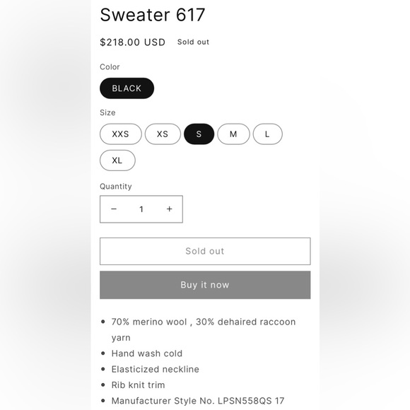 $218 LPA FUZZY SWEATER 617 ANINE BING VINCE RONNY KOBO TULAROSA LOVERS FRIENDS - Picture 5 of 9